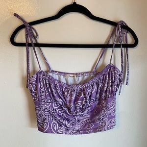Dolls Kill Women’s Medium Purple Bandana Print Crop Top NWOT